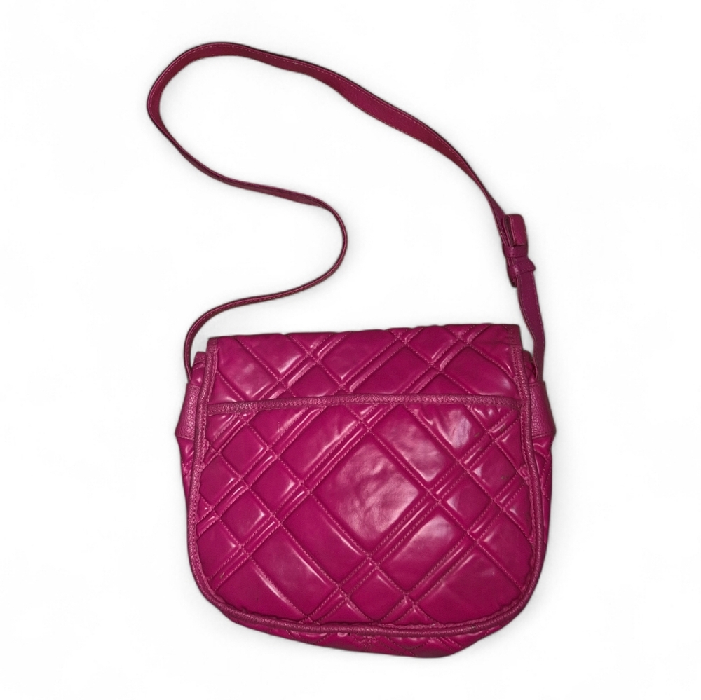Carlos Falchi Fuchsia Quilted Crossbody Bag - Picture 2 of 8
